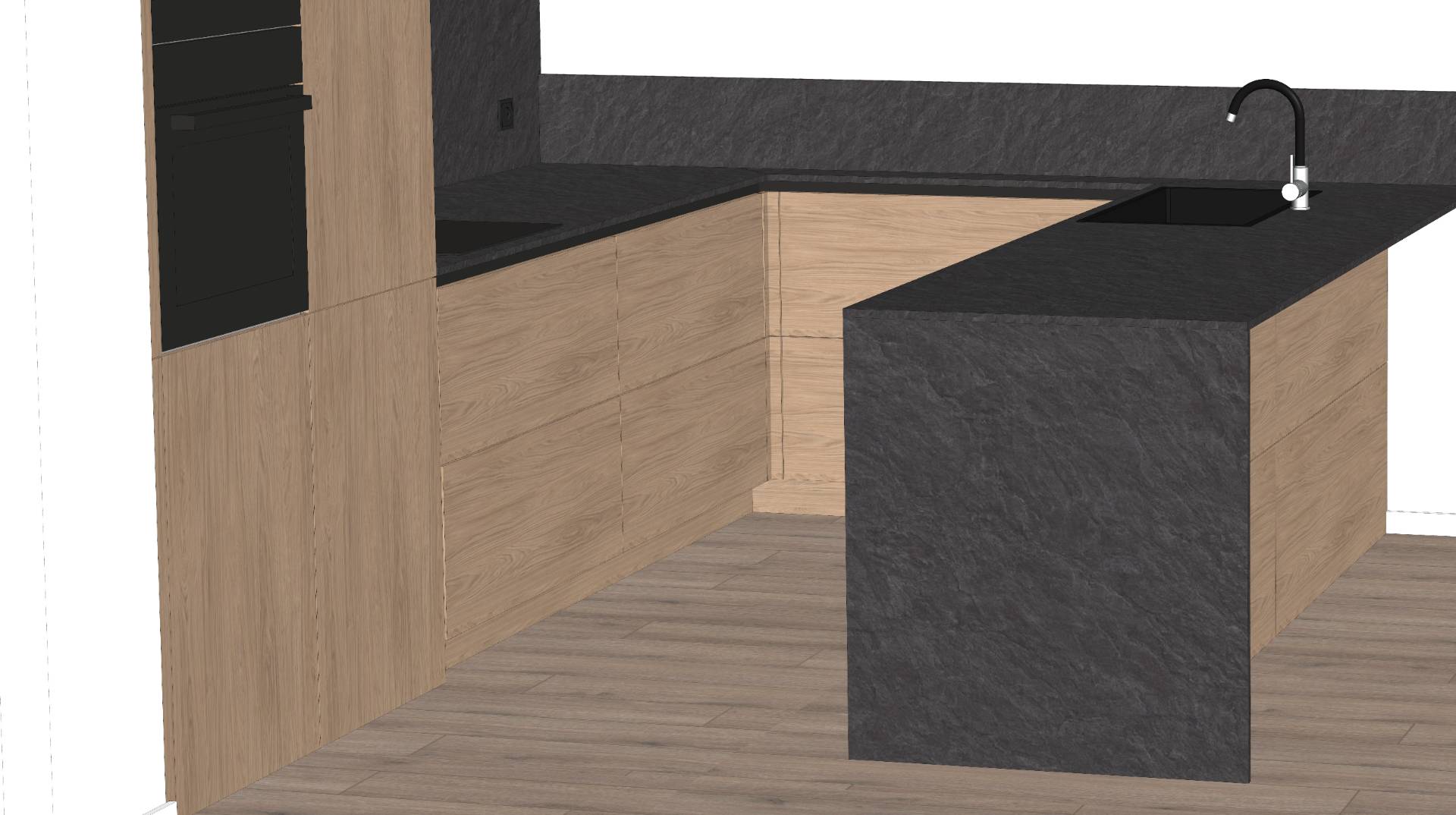 Grifflose Fronten im Modern-Loft-Stil